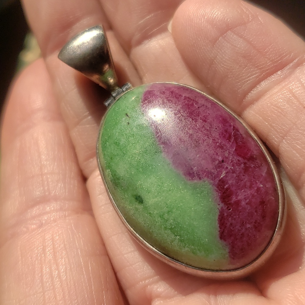 Starborn Sterling Silver Ruby Zoisite Pendant Pin… - image 4